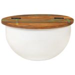 Casa si Gradina - Mobilier - Mese si birouri - Masute de cafea - Masuta de cafea, alb, 50x27 cm, lemn masiv reciclat - Infinity.ro
