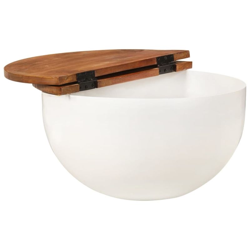 Casa si Gradina - Mobilier - Mese si birouri - Masute de cafea - Masuta de cafea, alb, 50x27 cm, lemn masiv reciclat - Infinity.ro
