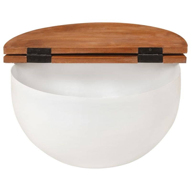 Casa si Gradina - Mobilier - Mese si birouri - Masute de cafea - Masuta de cafea, alb, 50x27 cm, lemn masiv reciclat - Infinity.ro