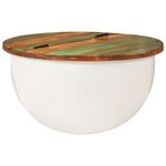 Casa si Gradina - Mobilier - Mese si birouri - Masute de cafea - Masuta de cafea, alb, 50x27 cm, lemn masiv reciclat - Infinity.ro