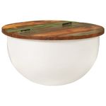 Casa si Gradina - Mobilier - Mese si birouri - Masute de cafea - Masuta de cafea, alb, 50x27 cm, lemn masiv reciclat - Infinity.ro