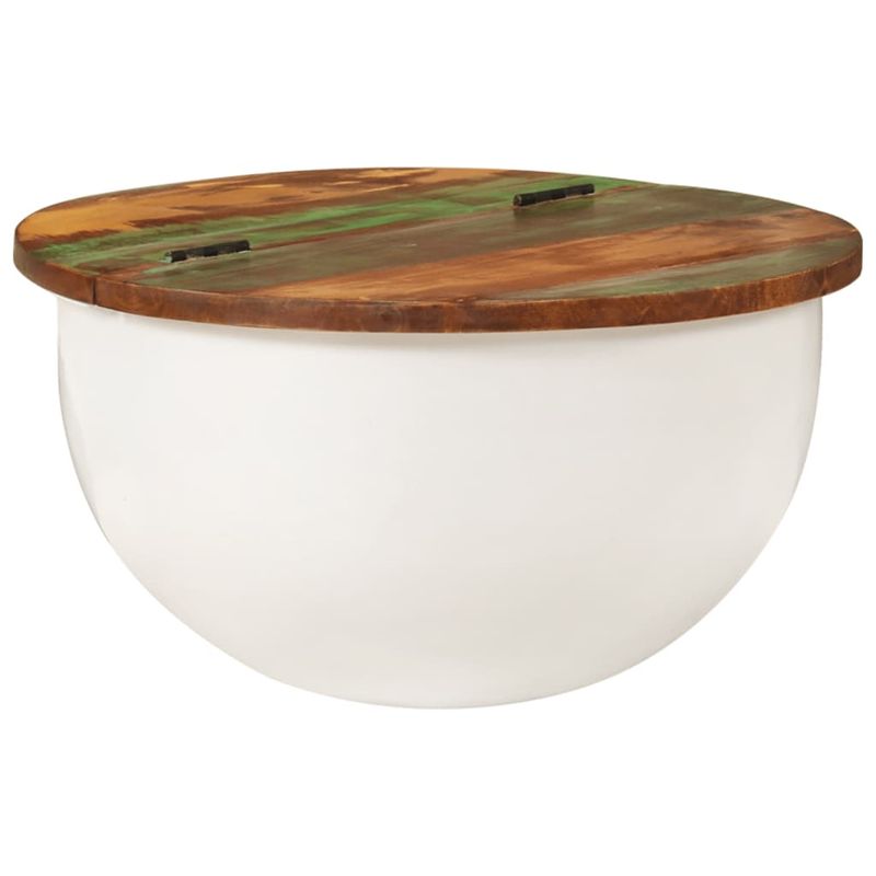 Casa si Gradina - Mobilier - Mese si birouri - Masute de cafea - Masuta de cafea, alb, 50x27 cm, lemn masiv reciclat - Infinity.ro
