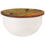 Casa si Gradina - Mobilier - Mese si birouri - Masute de cafea - Masuta de cafea, alb, 50x27 cm, lemn masiv reciclat - Infinity.ro