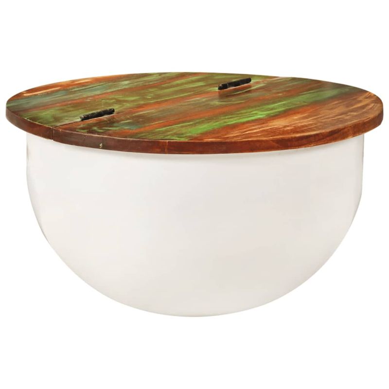 Casa si Gradina - Mobilier - Mese si birouri - Masute de cafea - Masuta de cafea, alb, 50x27 cm, lemn masiv reciclat - Infinity.ro