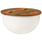 Casa si Gradina - Mobilier - Mese si birouri - Masute de cafea - Masuta de cafea, alb, 50x27 cm, lemn masiv reciclat - Infinity.ro