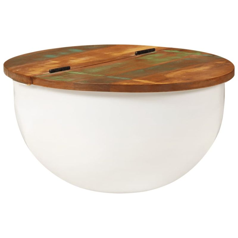 Casa si Gradina - Mobilier - Mese si birouri - Masute de cafea - Masuta de cafea, alb, 50x27 cm, lemn masiv reciclat - Infinity.ro