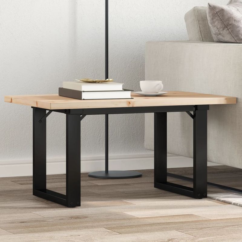 Casa si Gradina - Mobilier - Mese si birouri - Masute de cafea - Masa de cafea, cadru O, 80x50x40,5 cm, lemn masiv pin si fonta - Infinity.ro