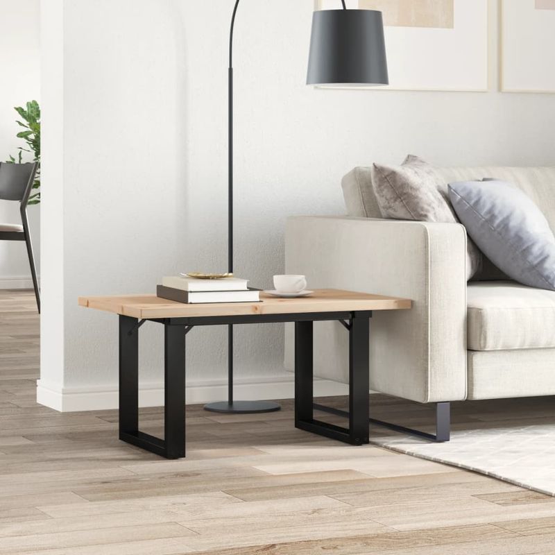 Casa si Gradina - Mobilier - Mese si birouri - Masute de cafea - Masa de cafea, cadru O, 80x50x40,5 cm, lemn masiv pin si fonta - Infinity.ro
