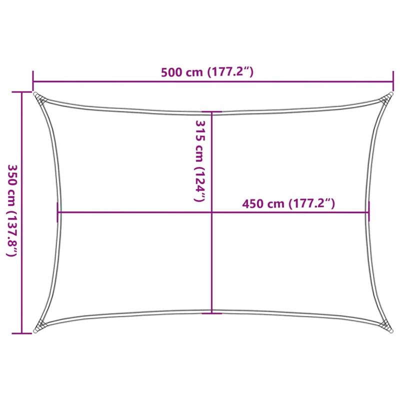 Casa si Gradina - Gradina si terasa - Umbrele si pavilioane - Umbrele - Panza parasolar gri deschis dreptunghiular 3,5x5m HDPE 160 g/m² - Infinity.ro