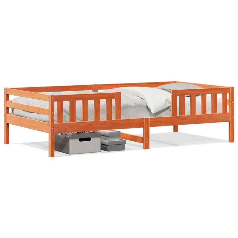 Casa si Gradina - Mobilier - Paturi si accesorii - Paturi - Cadru de pat, maro ceruit, 90x200 cm, lemn masiv de pin - Infinity.ro