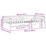 Casa si Gradina - Mobilier - Paturi si accesorii - Paturi - Cadru de pat, maro ceruit, 90x200 cm, lemn masiv de pin - Infinity.ro
