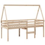 Casa si Gradina - Mobilier - Paturi si accesorii - Paturi - Pat inalt cu acoperis, 75x190 cm, lemn masiv de pin - Infinity.ro