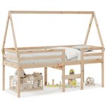 Casa si Gradina - Mobilier - Paturi si accesorii - Paturi - Pat inalt cu acoperis, 75x190 cm, lemn masiv de pin - Infinity.ro