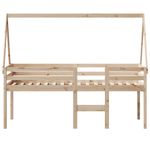 Casa si Gradina - Mobilier - Paturi si accesorii - Paturi - Pat inalt cu acoperis, 75x190 cm, lemn masiv de pin - Infinity.ro