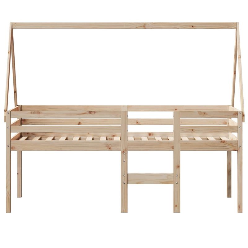 Casa si Gradina - Mobilier - Paturi si accesorii - Paturi - Pat inalt cu acoperis, 75x190 cm, lemn masiv de pin - Infinity.ro