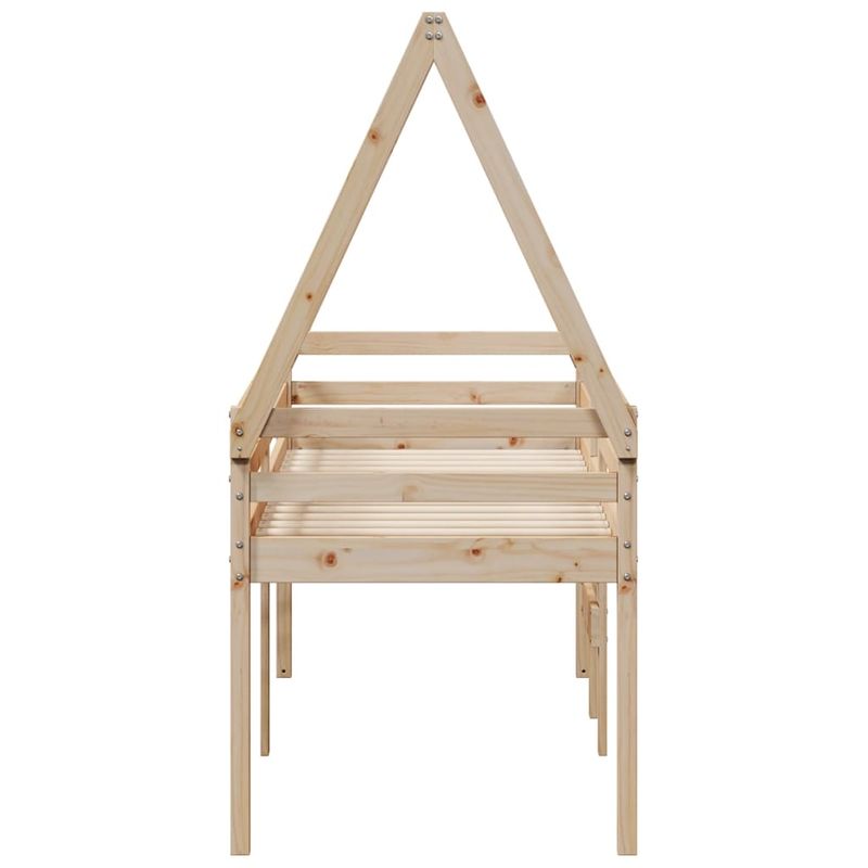 Casa si Gradina - Mobilier - Paturi si accesorii - Paturi - Pat inalt cu acoperis, 75x190 cm, lemn masiv de pin - Infinity.ro
