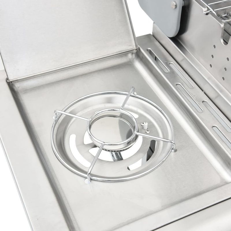 Casa si Gradina - Gradina si terasa - Gratare si accesorii - Gratare de gradina - Gratar pe gaz cu 4 arzatoare, argintiu, otel inoxidabil - Infinity.ro