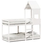 Casa si Gradina - Mobilier - Paturi si accesorii - Paturi - Pat supraetajat cu acoperis, alb, 90x190 cm, lemn masiv de pin - Infinity.ro
