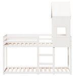 Casa si Gradina - Mobilier - Paturi si accesorii - Paturi - Pat supraetajat cu acoperis, alb, 90x190 cm, lemn masiv de pin - Infinity.ro