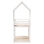 Casa si Gradina - Mobilier - Paturi si accesorii - Paturi - Pat supraetajat cu acoperis, alb, 90x190 cm, lemn masiv de pin - Infinity.ro