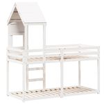 Casa si Gradina - Mobilier - Paturi si accesorii - Paturi - Pat supraetajat cu acoperis, alb, 90x190 cm, lemn masiv de pin - Infinity.ro