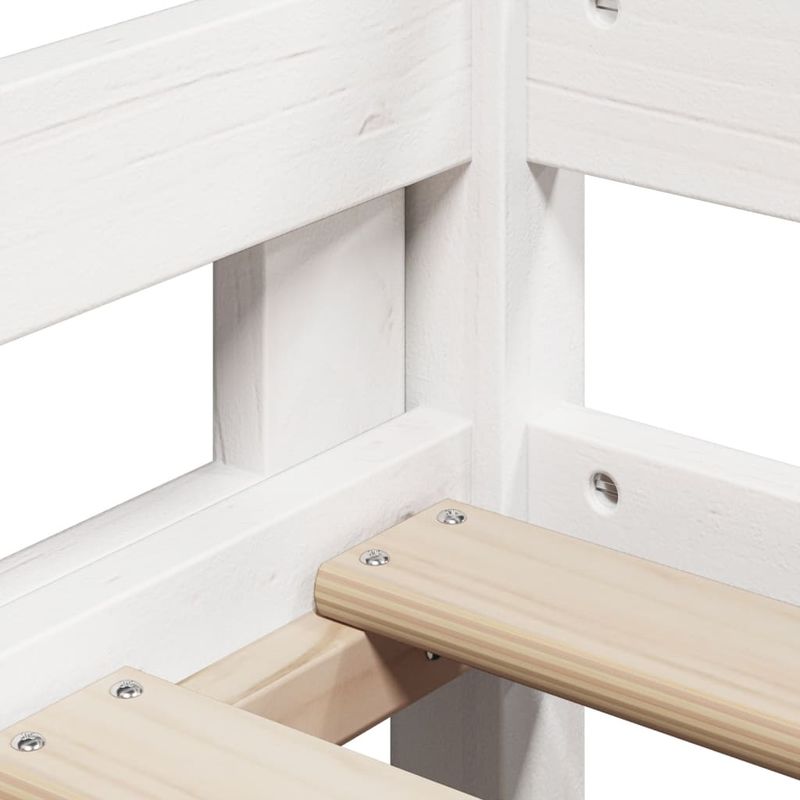 Casa si Gradina - Mobilier - Paturi si accesorii - Paturi - Pat supraetajat cu acoperis, alb, 90x190 cm, lemn masiv de pin - Infinity.ro