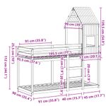 Casa si Gradina - Mobilier - Paturi si accesorii - Paturi - Pat supraetajat cu acoperis, alb, 90x190 cm, lemn masiv de pin - Infinity.ro