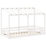 Casa si Gradina - Mobilier - Paturi si accesorii - Paturi - Acoperis pat de copii, alb, 90x200 cm, lemn masiv de pin - Infinity.ro