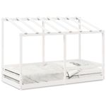 Casa si Gradina - Mobilier - Paturi si accesorii - Paturi - Acoperis pat de copii, alb, 90x200 cm, lemn masiv de pin - Infinity.ro
