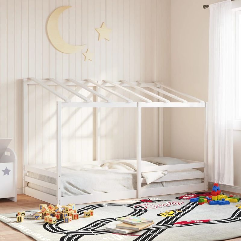 Casa si Gradina - Mobilier - Paturi si accesorii - Paturi - Acoperis pat de copii, alb, 90x200 cm, lemn masiv de pin - Infinity.ro