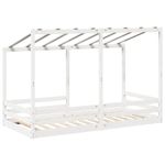 Casa si Gradina - Mobilier - Paturi si accesorii - Paturi - Acoperis pat de copii, alb, 90x200 cm, lemn masiv de pin - Infinity.ro
