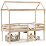Casa si Gradina - Mobilier - Paturi si accesorii - Paturi - Pat inalt cu acoperis, 75x190 cm, lemn masiv de pin - Infinity.ro