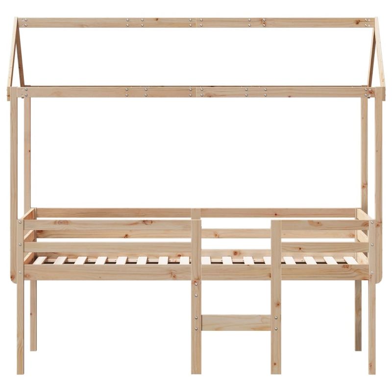 Casa si Gradina - Mobilier - Paturi si accesorii - Paturi - Pat inalt cu acoperis, 75x190 cm, lemn masiv de pin - Infinity.ro