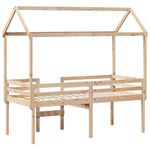 Casa si Gradina - Mobilier - Paturi si accesorii - Paturi - Pat inalt cu acoperis, 75x190 cm, lemn masiv de pin - Infinity.ro