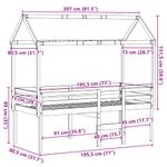 Casa si Gradina - Mobilier - Paturi si accesorii - Paturi - Pat inalt cu acoperis, 75x190 cm, lemn masiv de pin - Infinity.ro