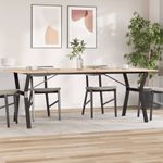 Casa si Gradina - Mobilier - Mese si birouri - Mese bucatarie si dining - Masa bucatarie, cadru Y, 200x100x75 cm lemn masiv pin si fonta - Infinity.ro