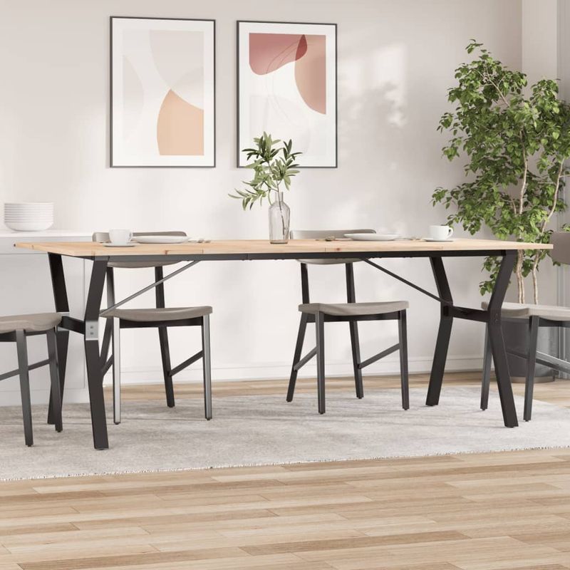 Casa si Gradina - Mobilier - Mese si birouri - Mese bucatarie si dining - Masa bucatarie, cadru Y, 200x100x75 cm lemn masiv pin si fonta - Infinity.ro