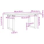 Casa si Gradina - Mobilier - Mese si birouri - Masute de cafea - Masa de cafea, cadru O, 90x40x45 cm, lemn masiv pin si fonta - Infinity.ro