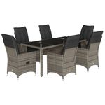 Casa si Gradina - Gradina si terasa - Mobilier exterior - Seturi mobila gradina - Set mobilier de gradina cu perne, 7 piese, gri, poliratan - Infinity.ro