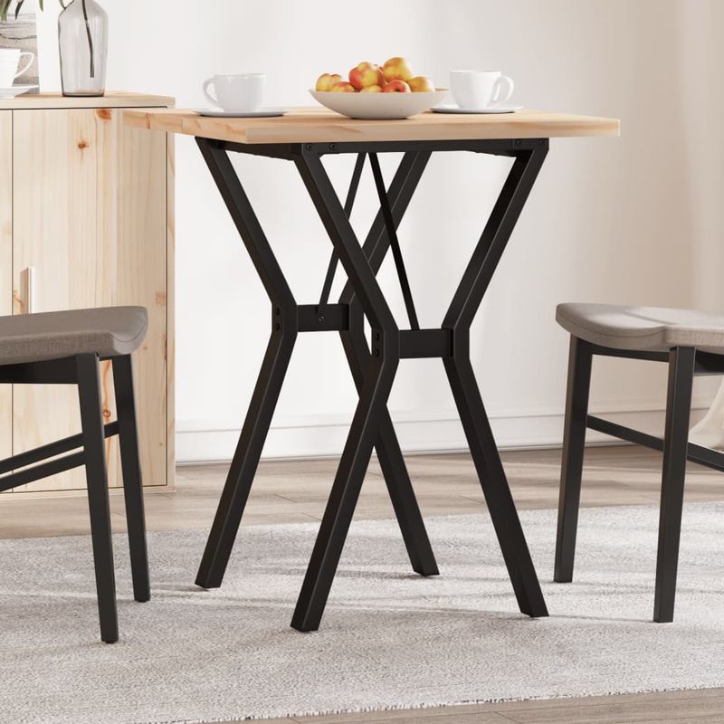 Casa si Gradina - Mobilier - Mese si birouri - Mese bucatarie si dining - Masa bucatarie, cadru Y, 60x60x75,5 cm lemn masiv pin si fonta - Infinity.ro