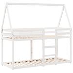 Casa si Gradina - Mobilier - Paturi si accesorii - Paturi - Pat supraetajat cu acoperis, alb, 75x190 cm, lemn masiv de pin - Infinity.ro