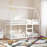 Casa si Gradina - Mobilier - Paturi si accesorii - Paturi - Pat supraetajat cu acoperis, alb, 75x190 cm, lemn masiv de pin - Infinity.ro