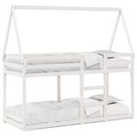 Casa si Gradina - Mobilier - Paturi si accesorii - Paturi - Pat supraetajat cu acoperis, alb, 75x190 cm, lemn masiv de pin - Infinity.ro