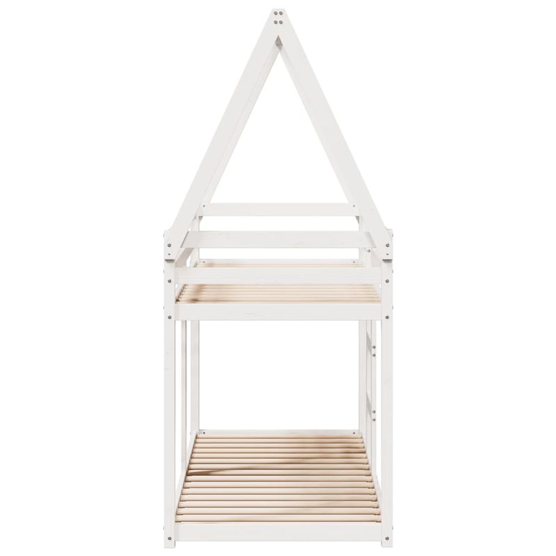Casa si Gradina - Mobilier - Paturi si accesorii - Paturi - Pat supraetajat cu acoperis, alb, 75x190 cm, lemn masiv de pin - Infinity.ro