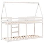 Casa si Gradina - Mobilier - Paturi si accesorii - Paturi - Pat supraetajat cu acoperis, alb, 75x190 cm, lemn masiv de pin - Infinity.ro