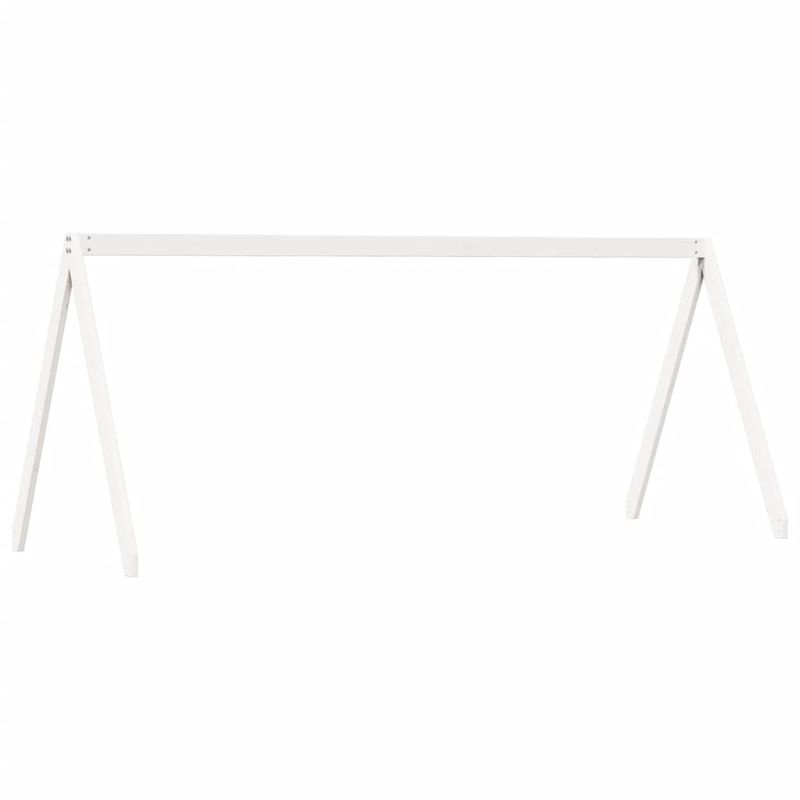 Casa si Gradina - Mobilier - Paturi si accesorii - Paturi - Pat supraetajat cu acoperis, alb, 75x190 cm, lemn masiv de pin - Infinity.ro
