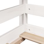 Casa si Gradina - Mobilier - Paturi si accesorii - Paturi - Pat supraetajat cu acoperis, alb, 75x190 cm, lemn masiv de pin - Infinity.ro