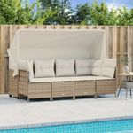 Casa si Gradina - Gradina si terasa - Mobilier exterior - Seturi mobila gradina - Set canapele de gradina cu perne, 5 piese, bej, poliratan - Infinity.ro