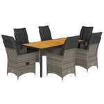 Casa si Gradina - Gradina si terasa - Mobilier exterior - Seturi mobila gradina - Set mobilier de gradina cu perne, 7 piese, gri, poliratan - Infinity.ro