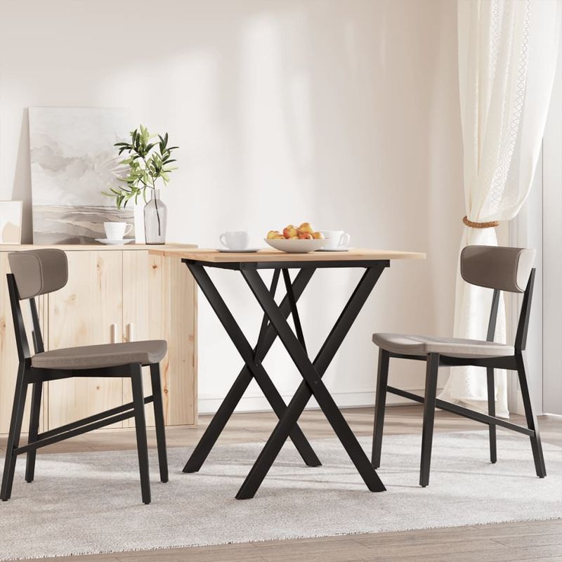 Casa si Gradina - Mobilier - Mese si birouri - Mese bucatarie si dining - Masa de bucatarie, cadru X, 70x70x75 cm lemn masiv pin si fonta - Infinity.ro